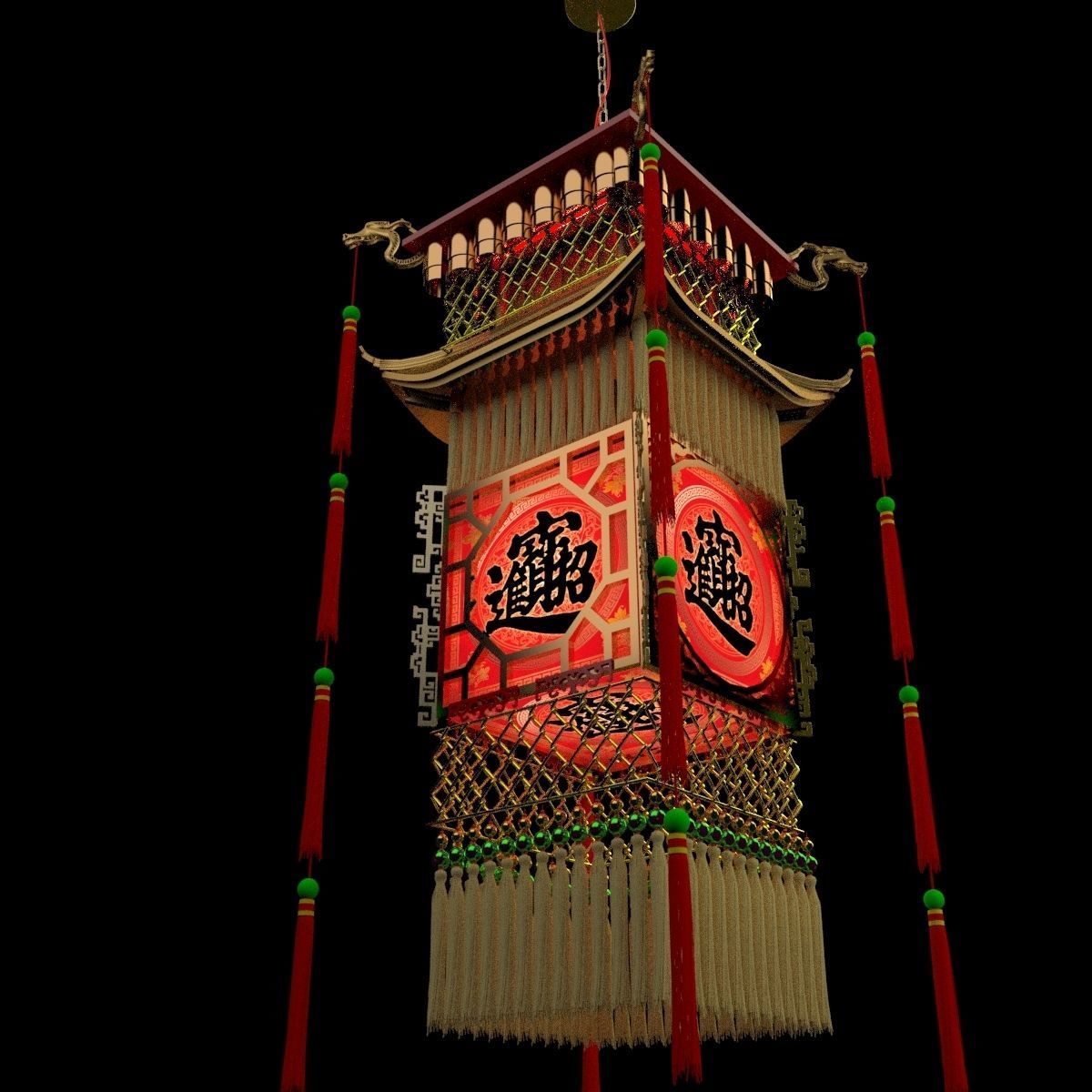 Chinese royal palace lantern 3D model_9