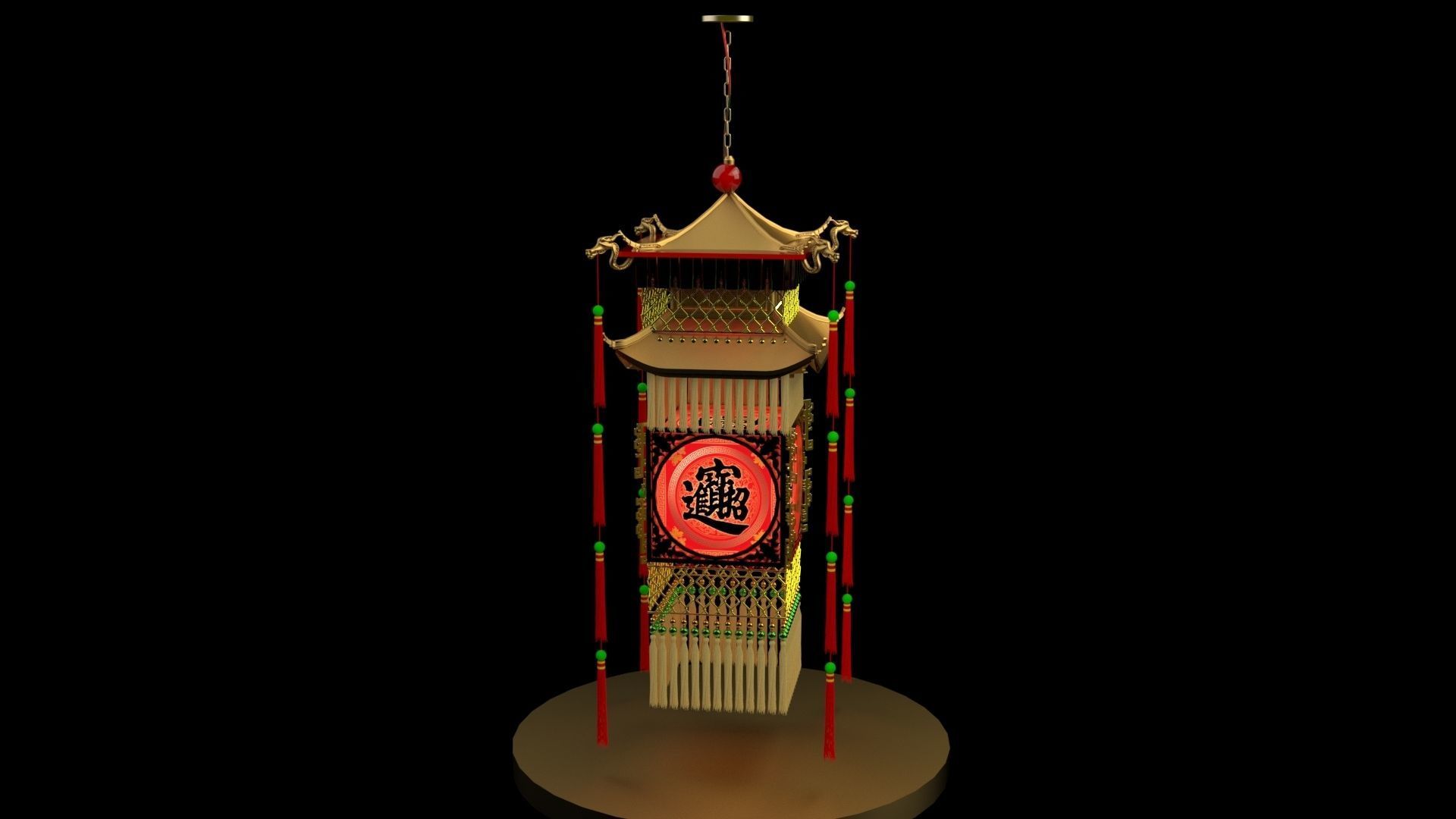 Chinese royal palace lantern 3D model_11