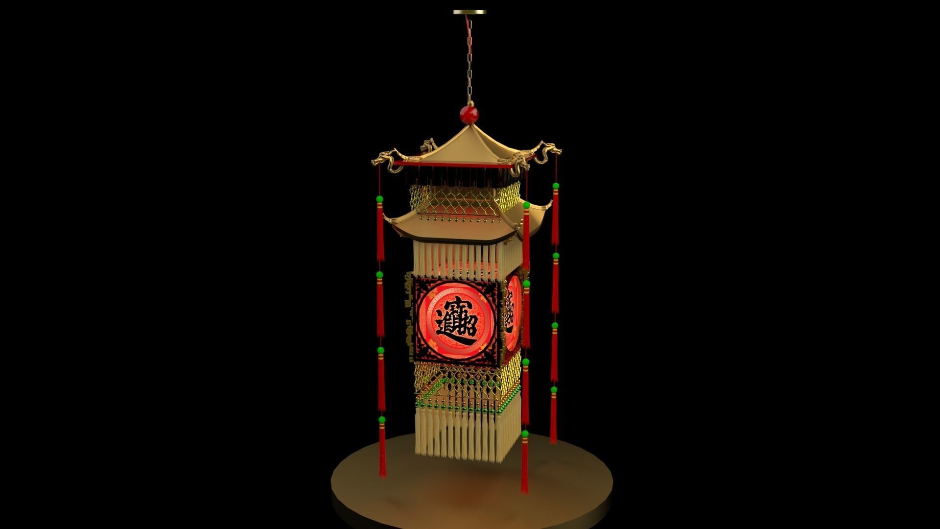 Chinese royal palace lantern 3D model_12