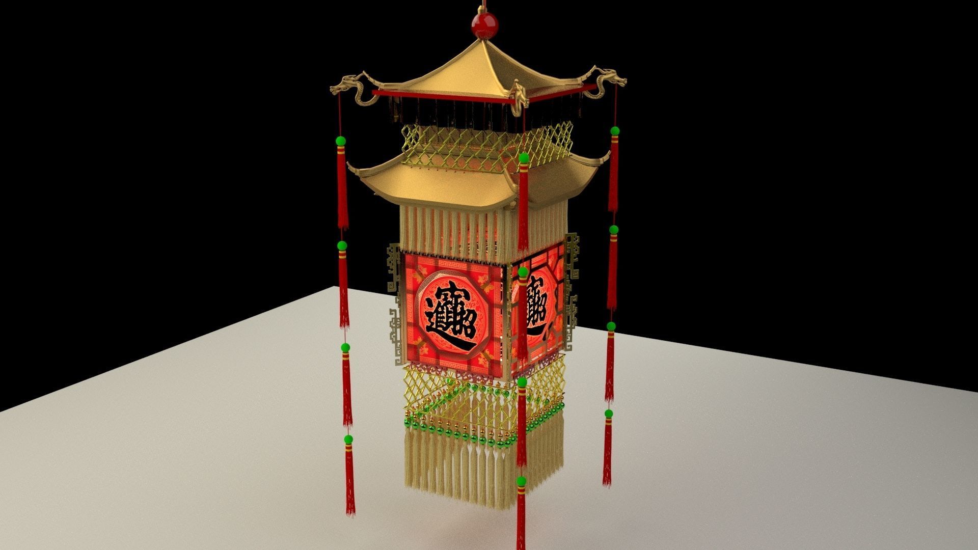 Chinese royal palace lantern 3D model_7