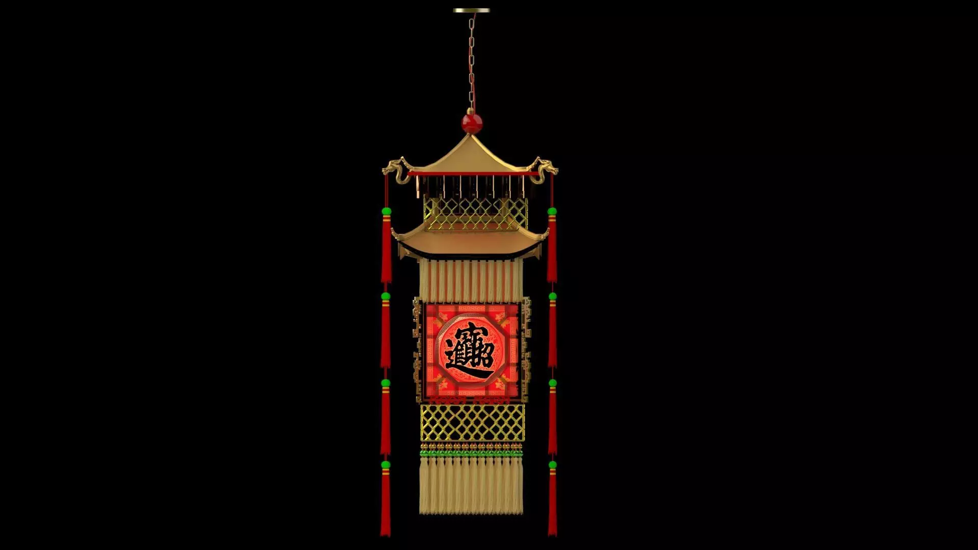 Chinese royal palace lantern 3D model_0