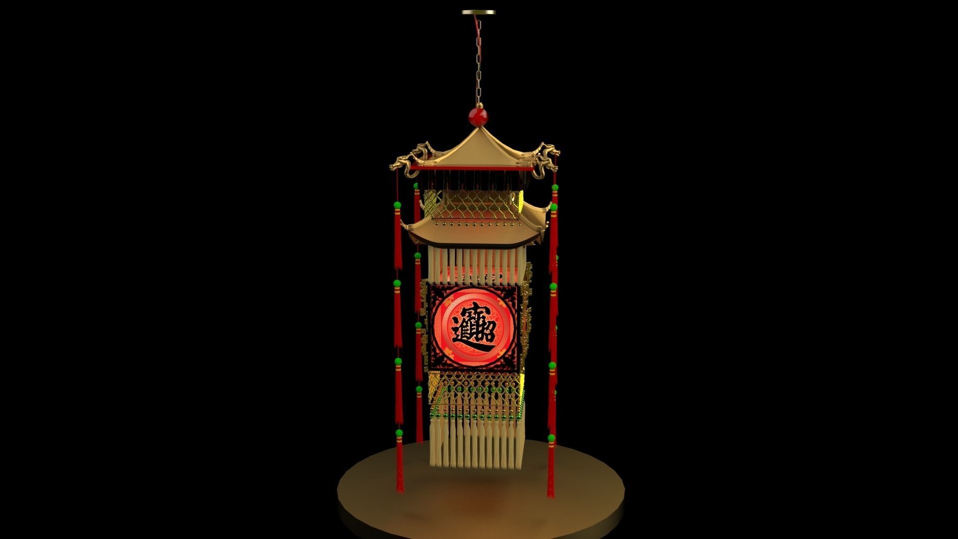 Chinese royal palace lantern 3D model_10