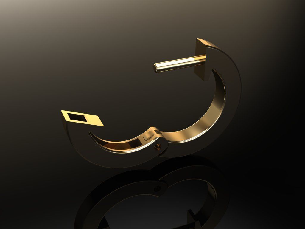 Simple Square Hoop Earring Size Large 3D print model_3