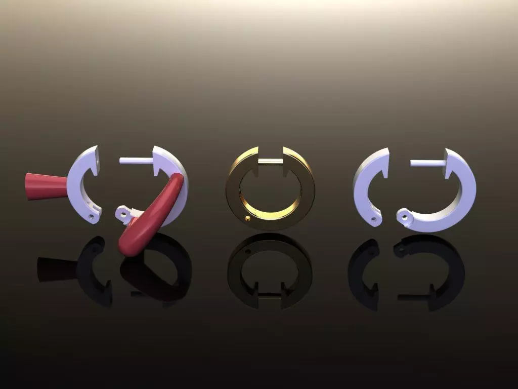 Simple Square Hoop Earring Size Large 3D print model_0