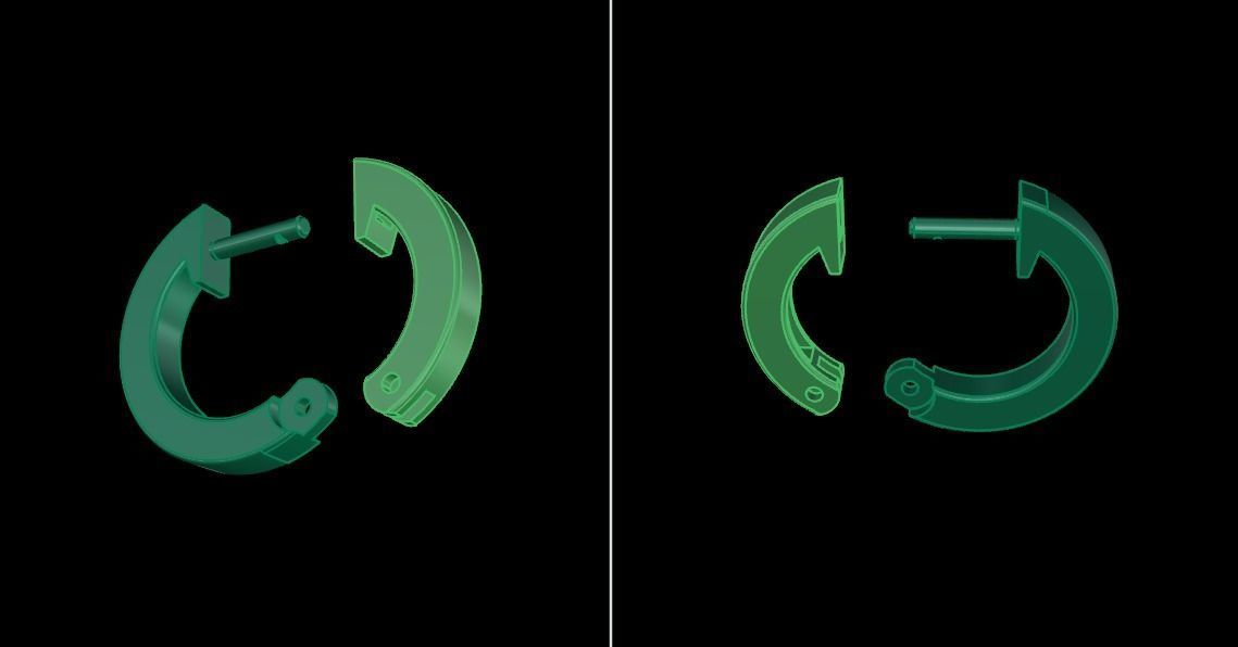 Simple Square Hoop Earring Size Large 3D print model_11