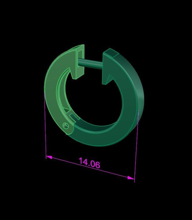 Simple Square Hoop Earring Size Large 3D print model_7