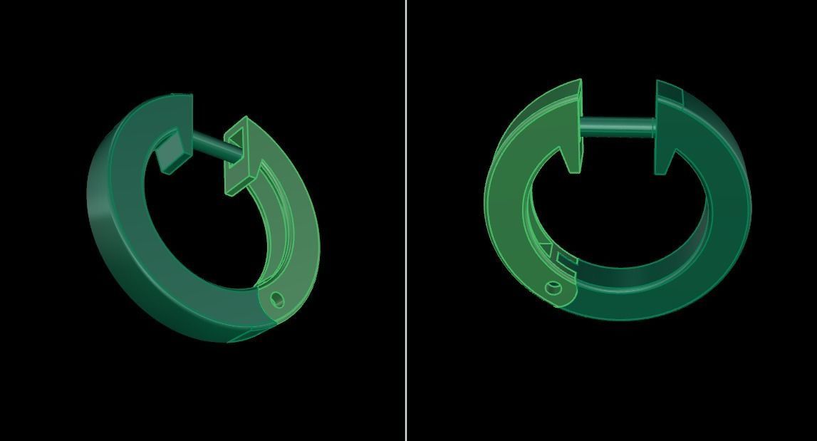 Simple Square Hoop Earring Size Large 3D print model_10