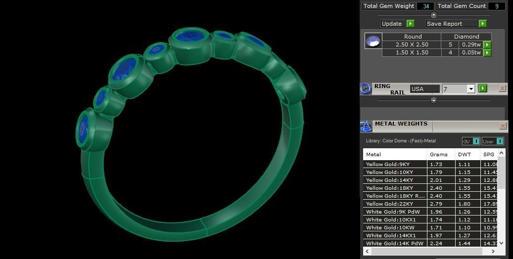 Basket Bezel Cluster Simple Diamond Band Ring 3D print model_5