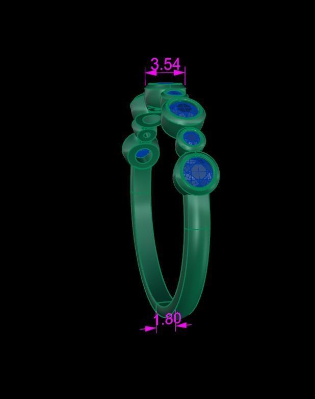 Basket Bezel Cluster Simple Diamond Band Ring 3D print model_11