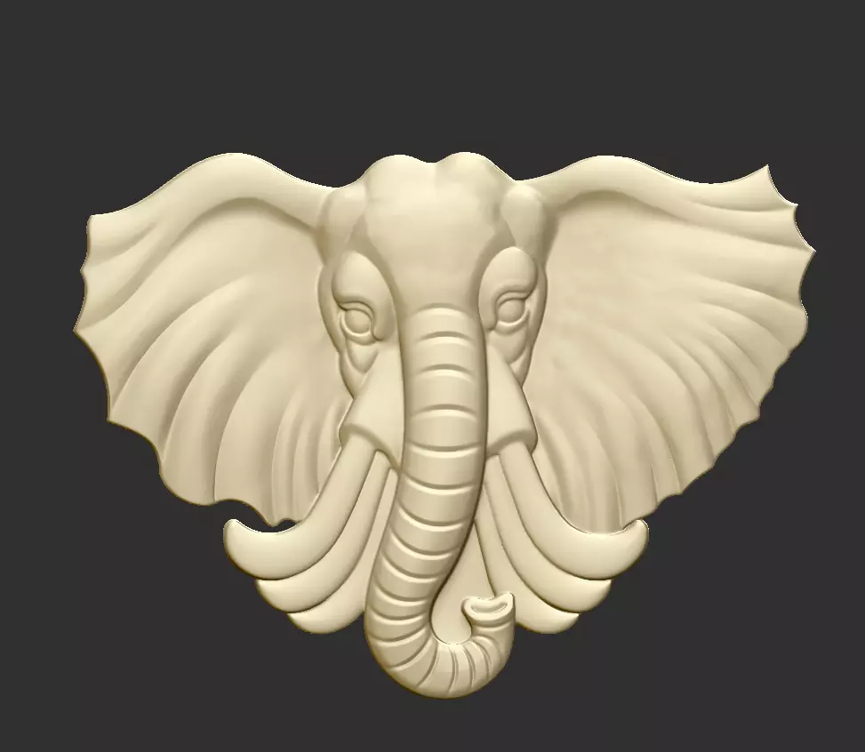 elephant head 3D print model_0