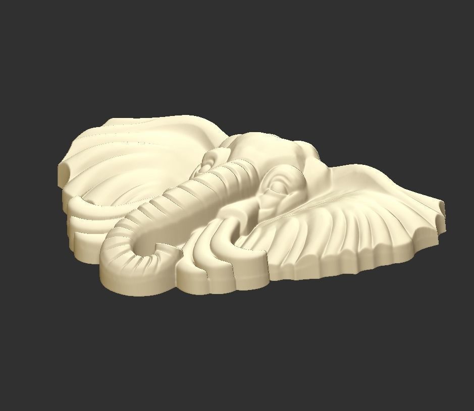elephant head 3D print model_3