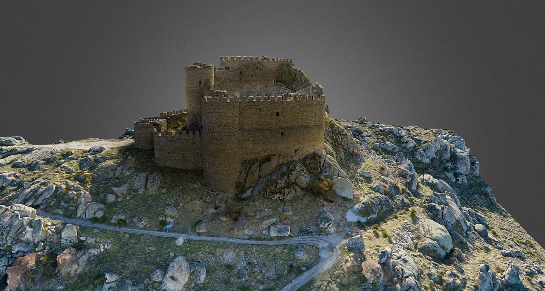 Spanish Medieval Castle - Low Poly Low-poly 3D model_1