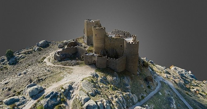 Spanish Medieval Castle - Low Poly Low-poly 3D model