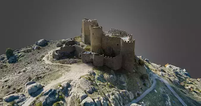 Spanish Medieval Castle - Low Poly Low-poly 3D model