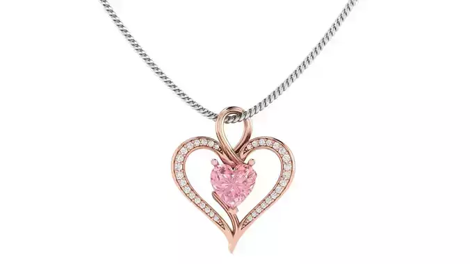 Heart Solitaire Diamond Pendant 