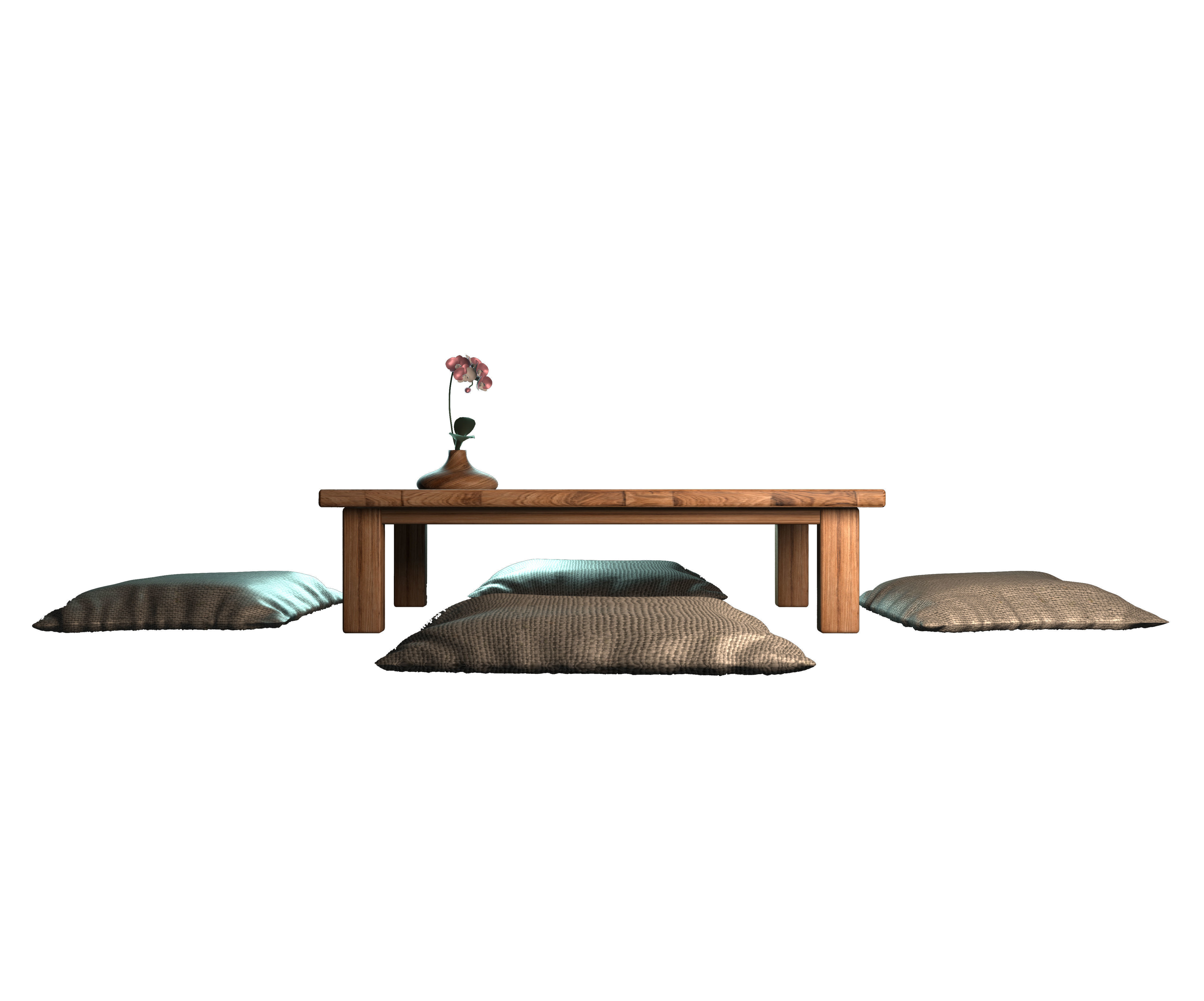 Low table japanese Free 3D model_2