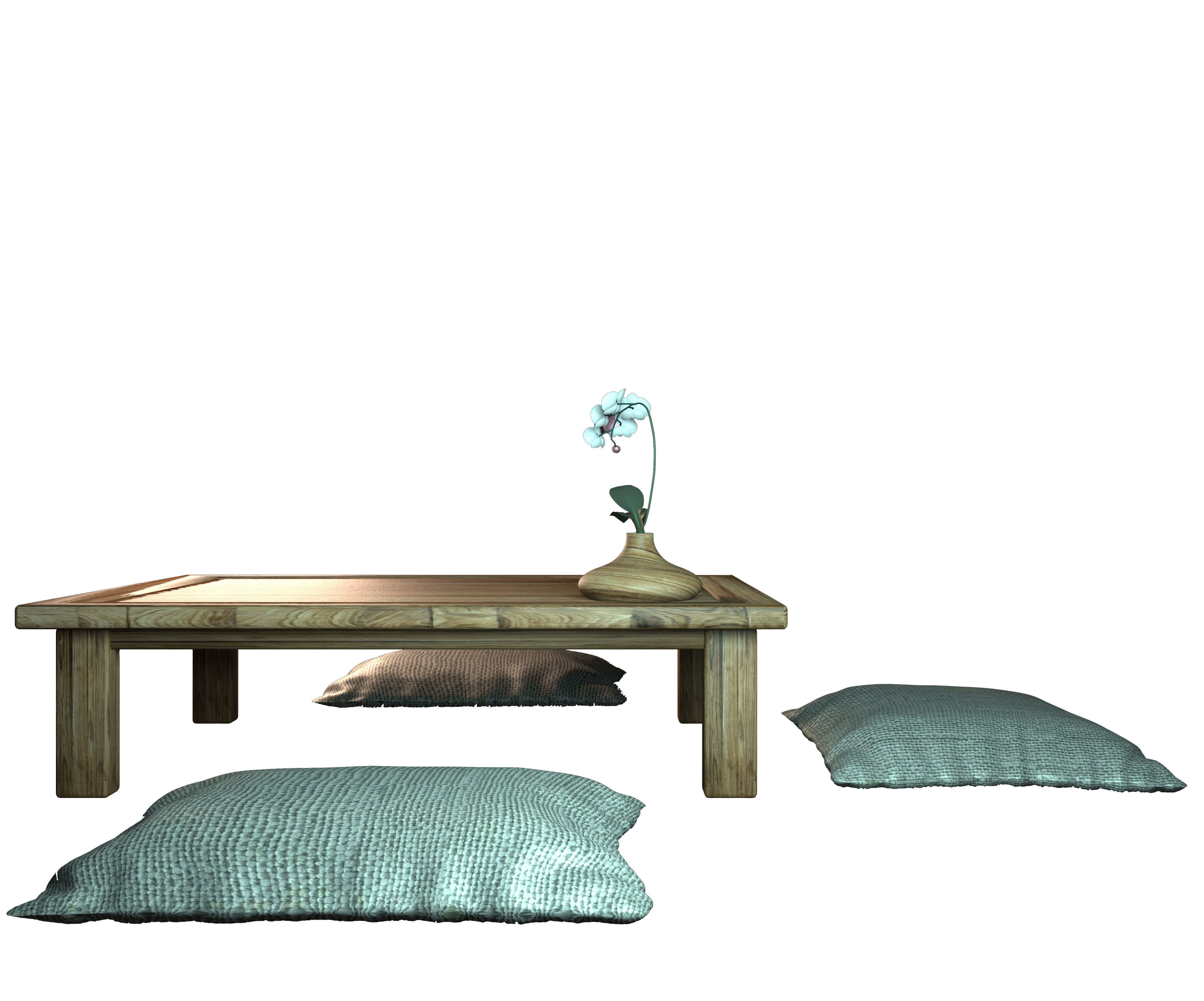 Low table japanese Free 3D model_3