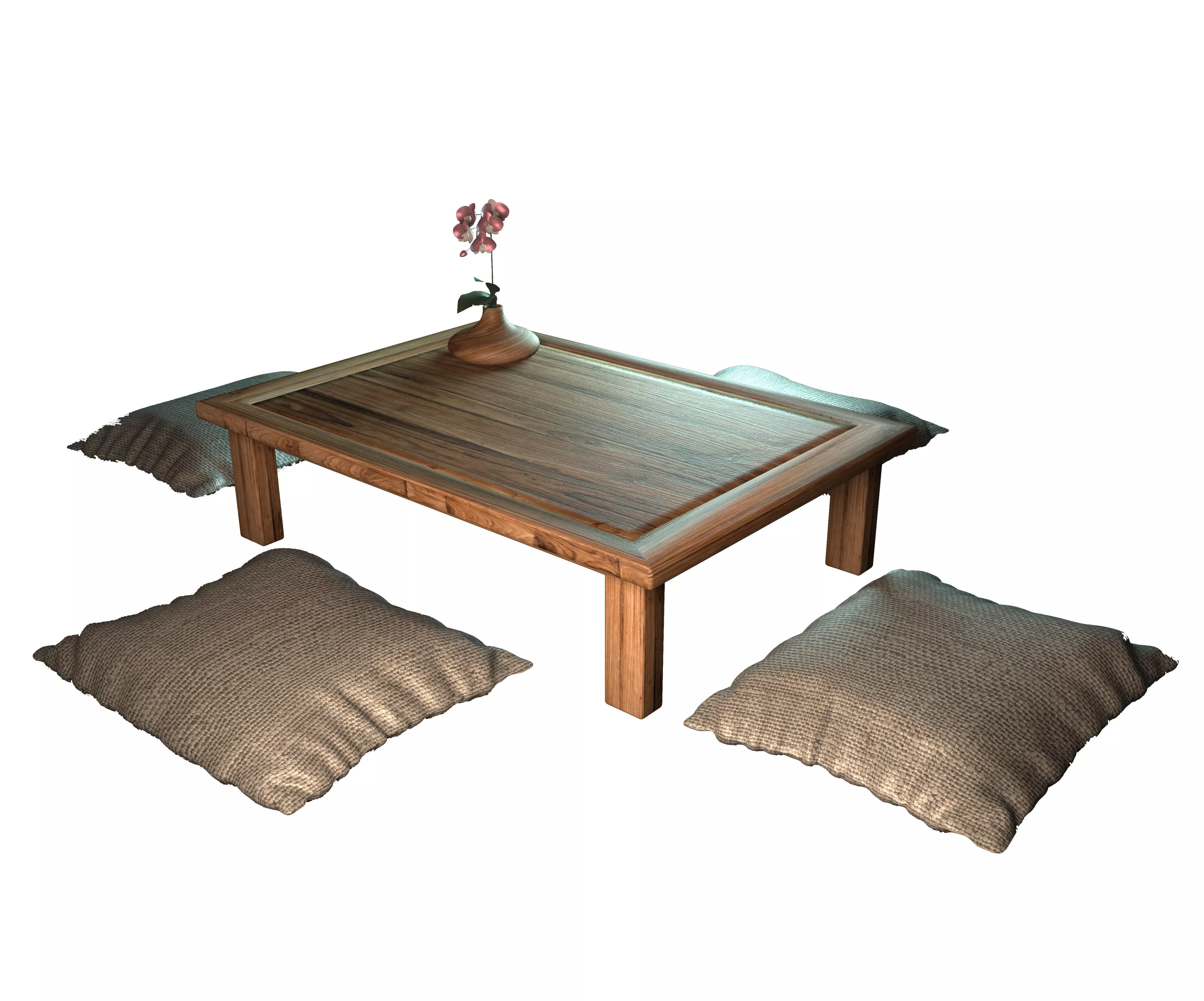 Low table japanese Free 3D model_0