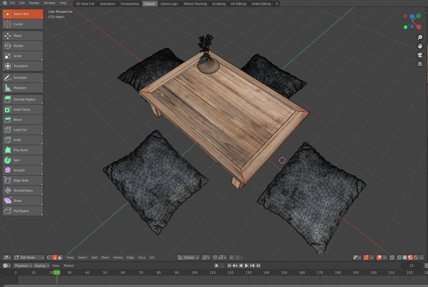 Low table japanese Free 3D model_5