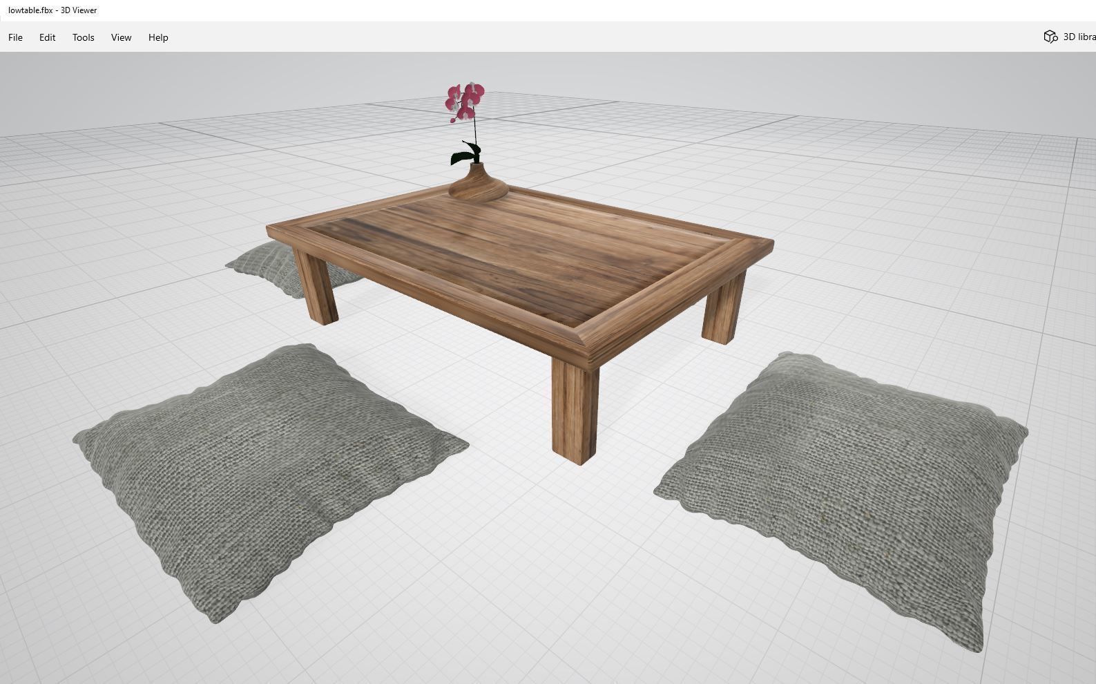 Low table japanese Free 3D model_4