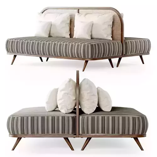 Two-seater restaurant sofa TM3 double side 