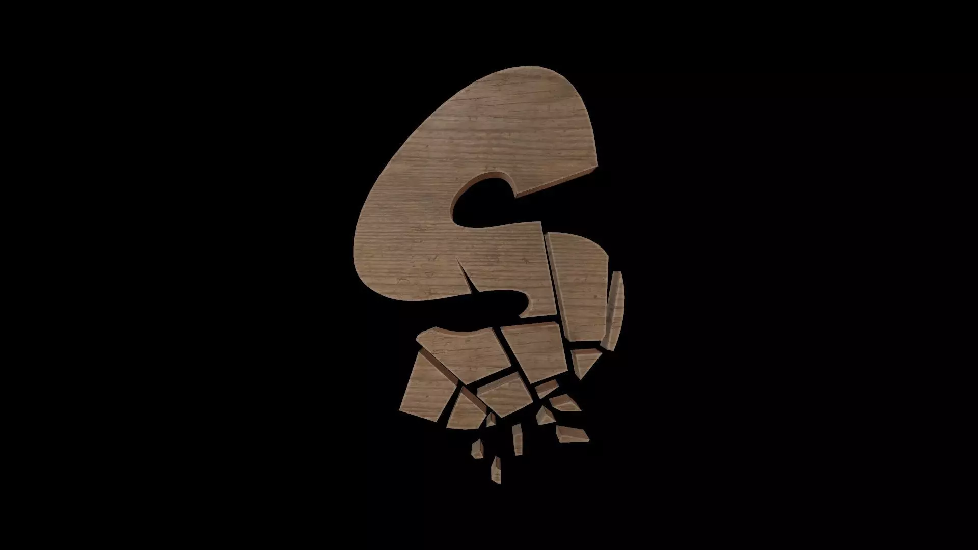 FONT-091 Letter S Low-poly 3D model_0