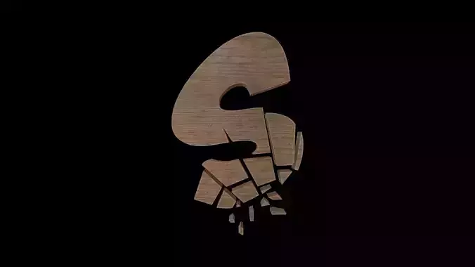 FONT-091 Letter S Low-poly 3D model