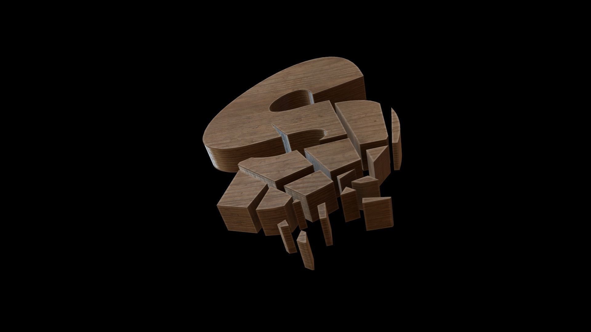 FONT-091 Letter S Low-poly 3D model_3