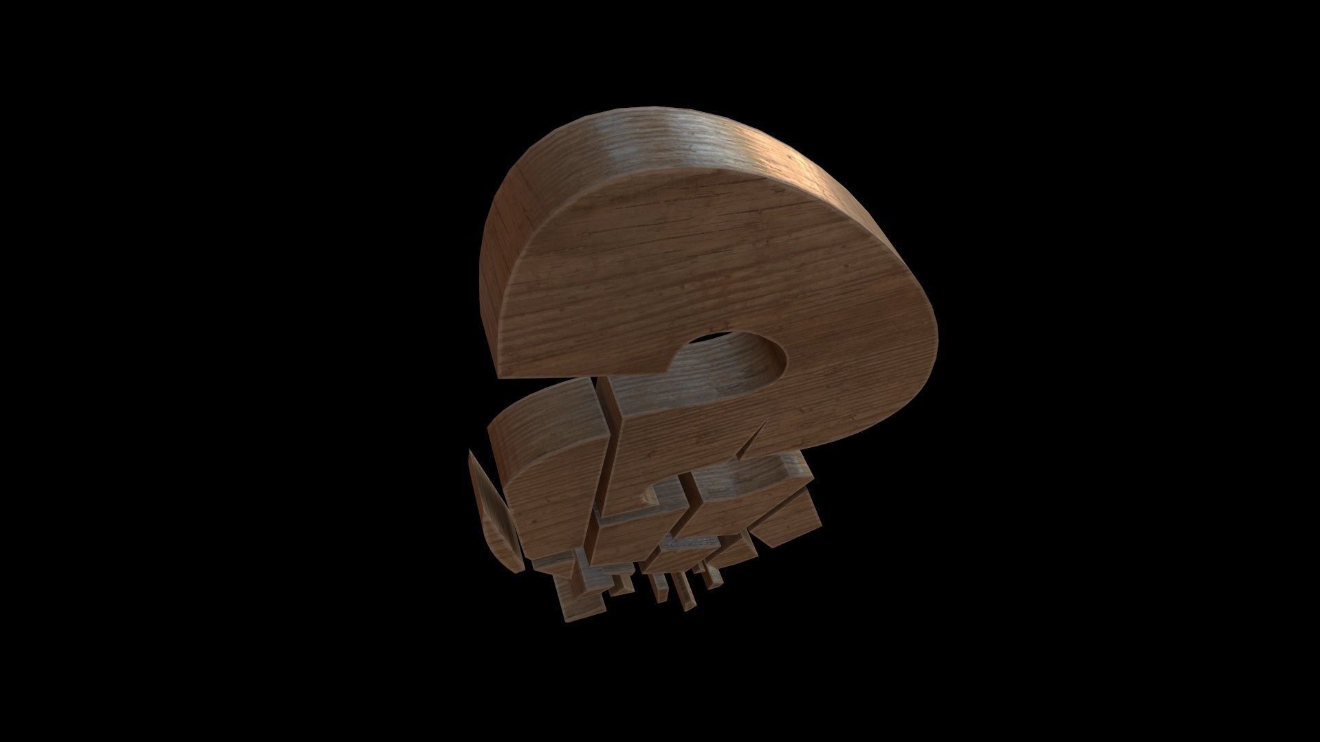 FONT-091 Letter S Low-poly 3D model_5