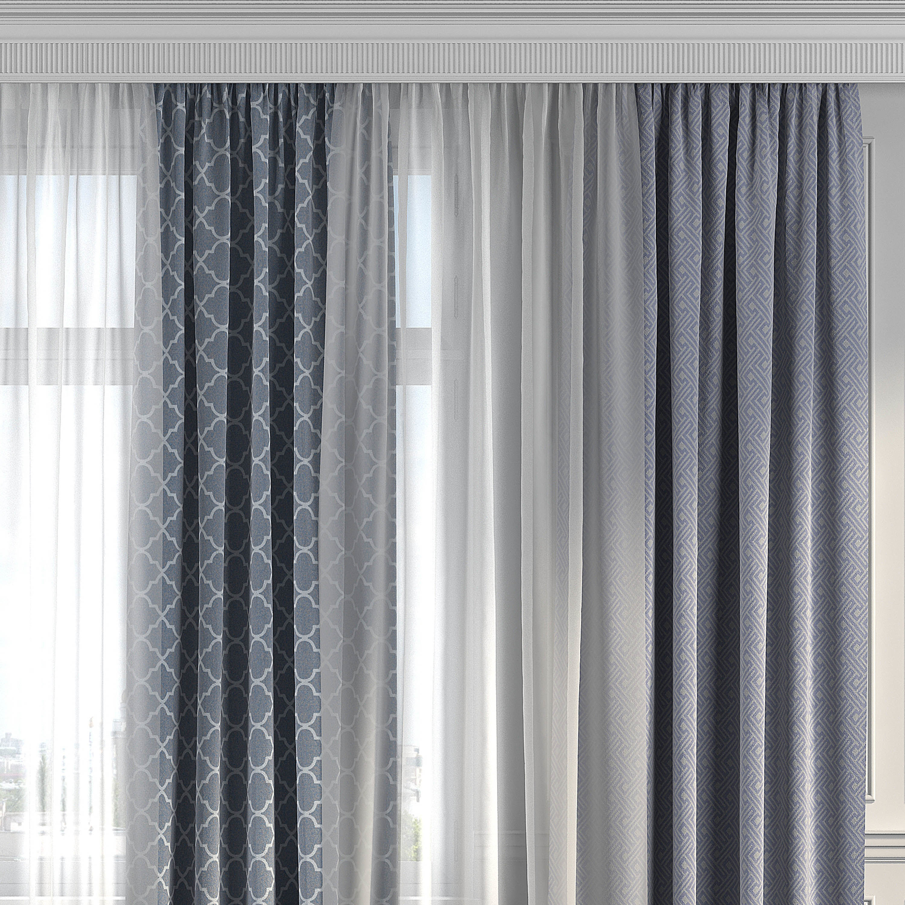 Curtain Set 279 3D model_1
