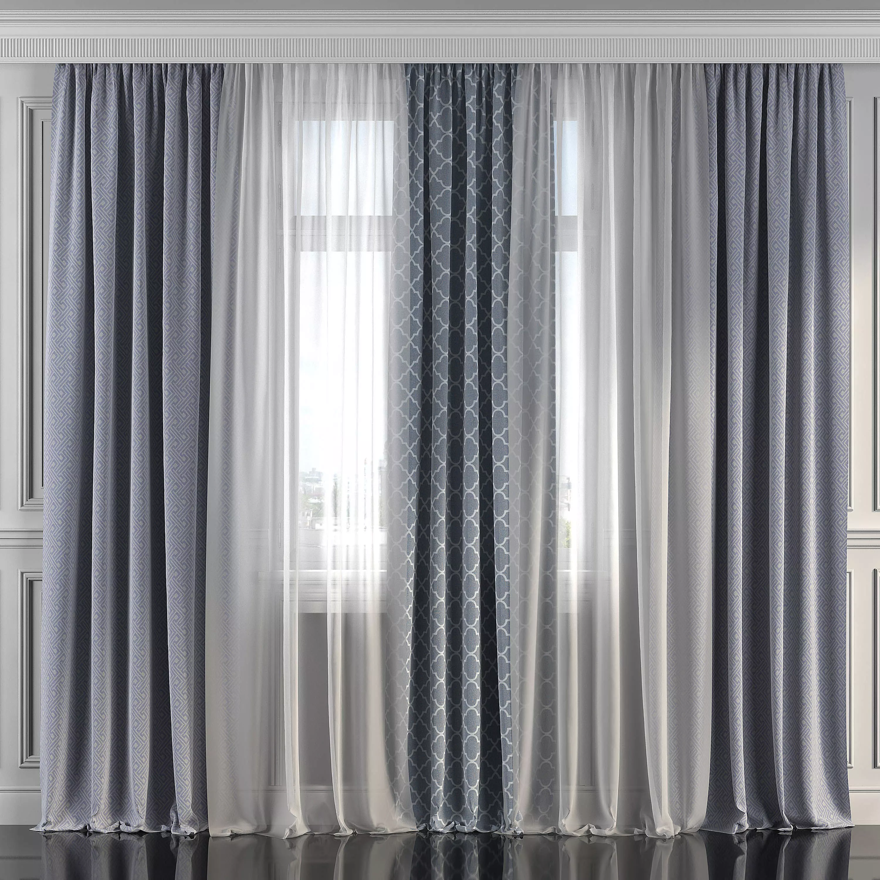 Curtain Set 279 3D model_0