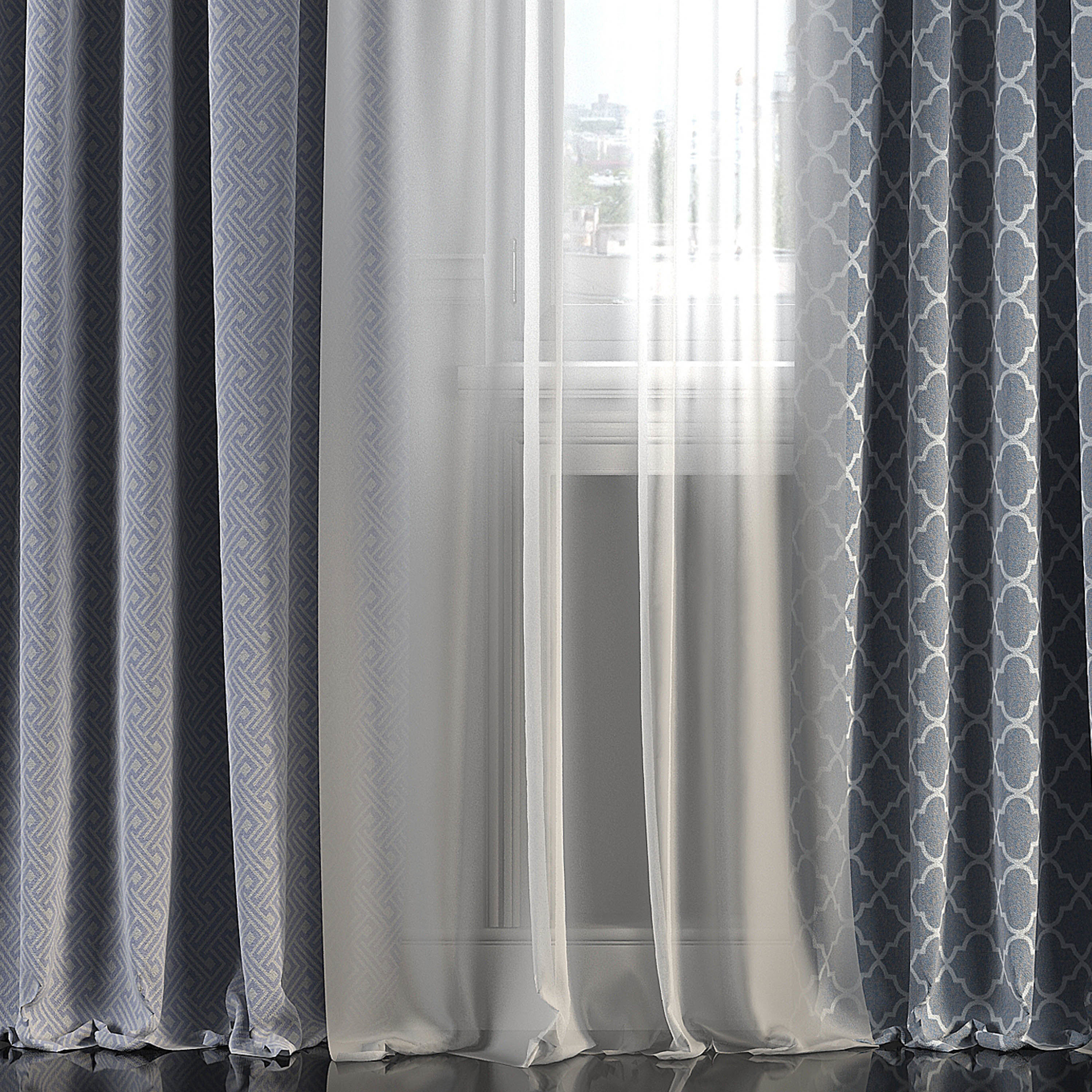 Curtain Set 279 3D model_2