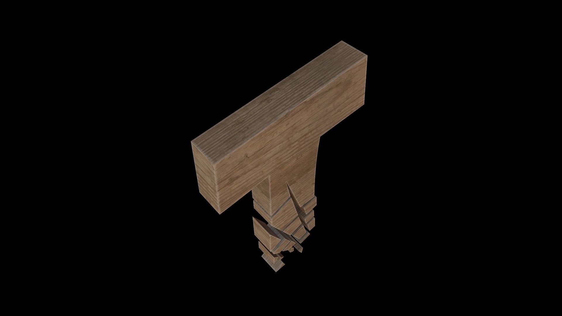 FONT-092 Letter T Low-poly 3D model_4