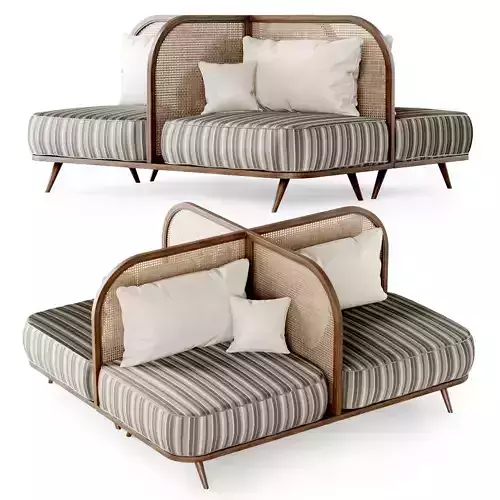 Two-seater restaurant sofa TS2 double side 