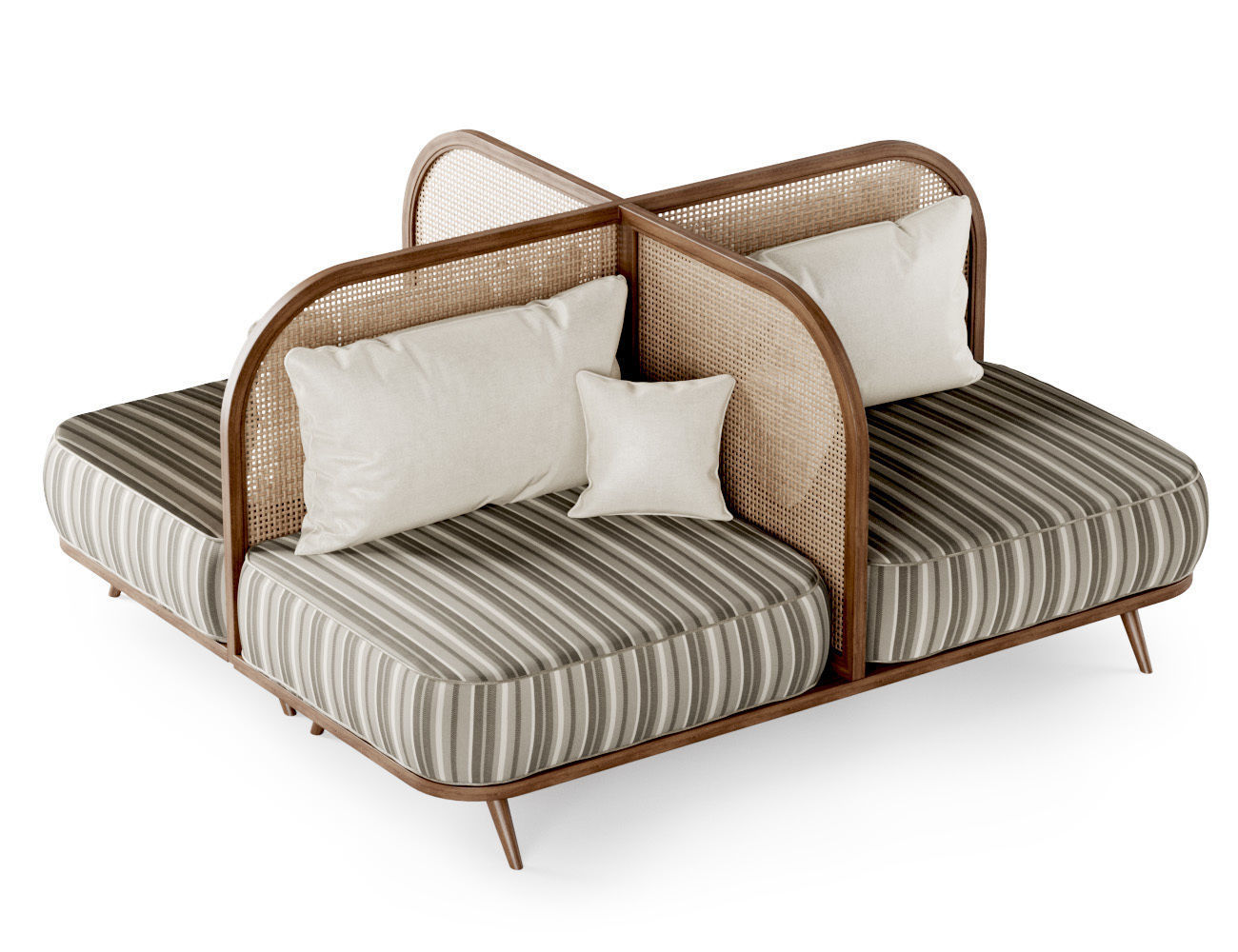 Two-seater restaurant sofa TS2 double side  3D model_4