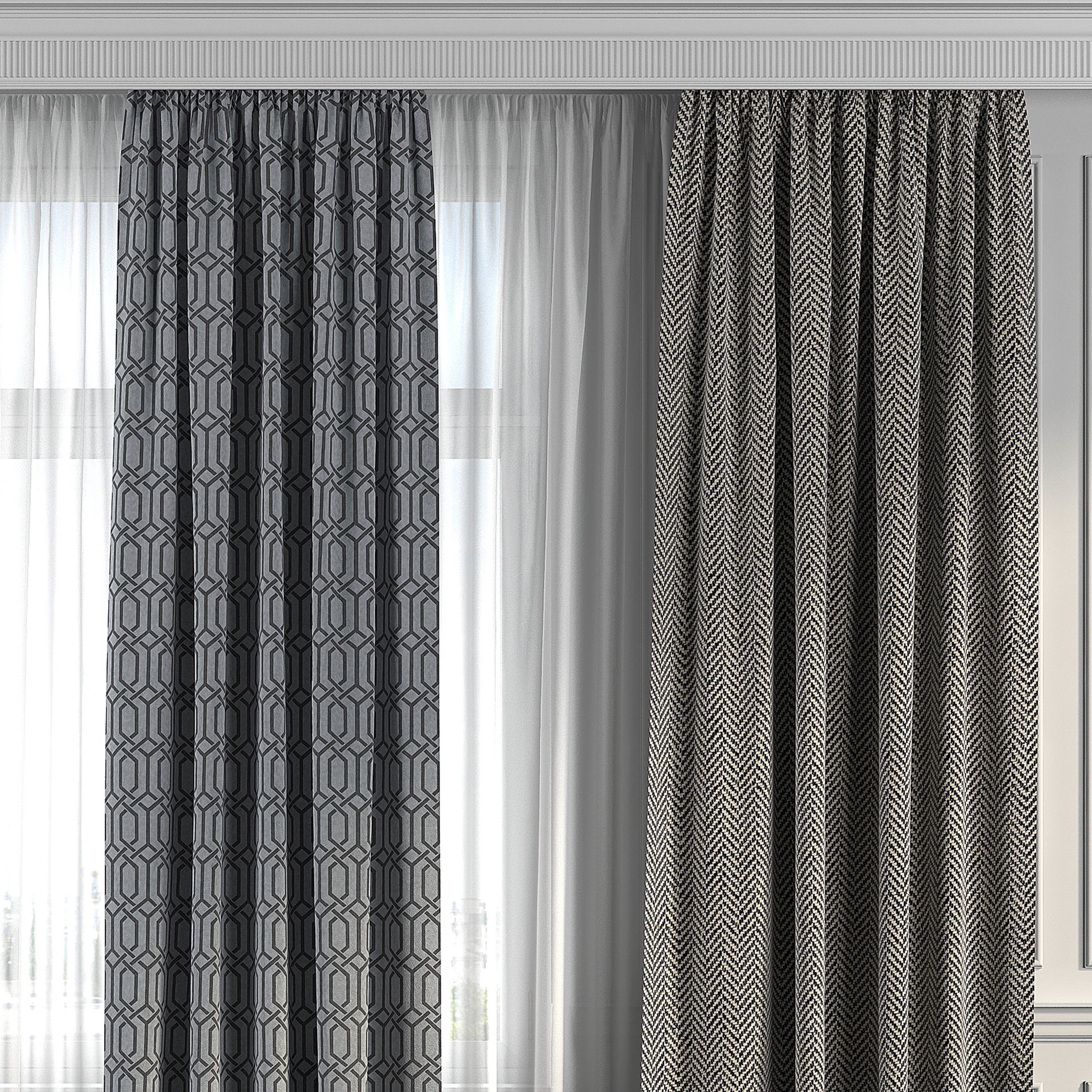 Curtain Set 281 3D model_1