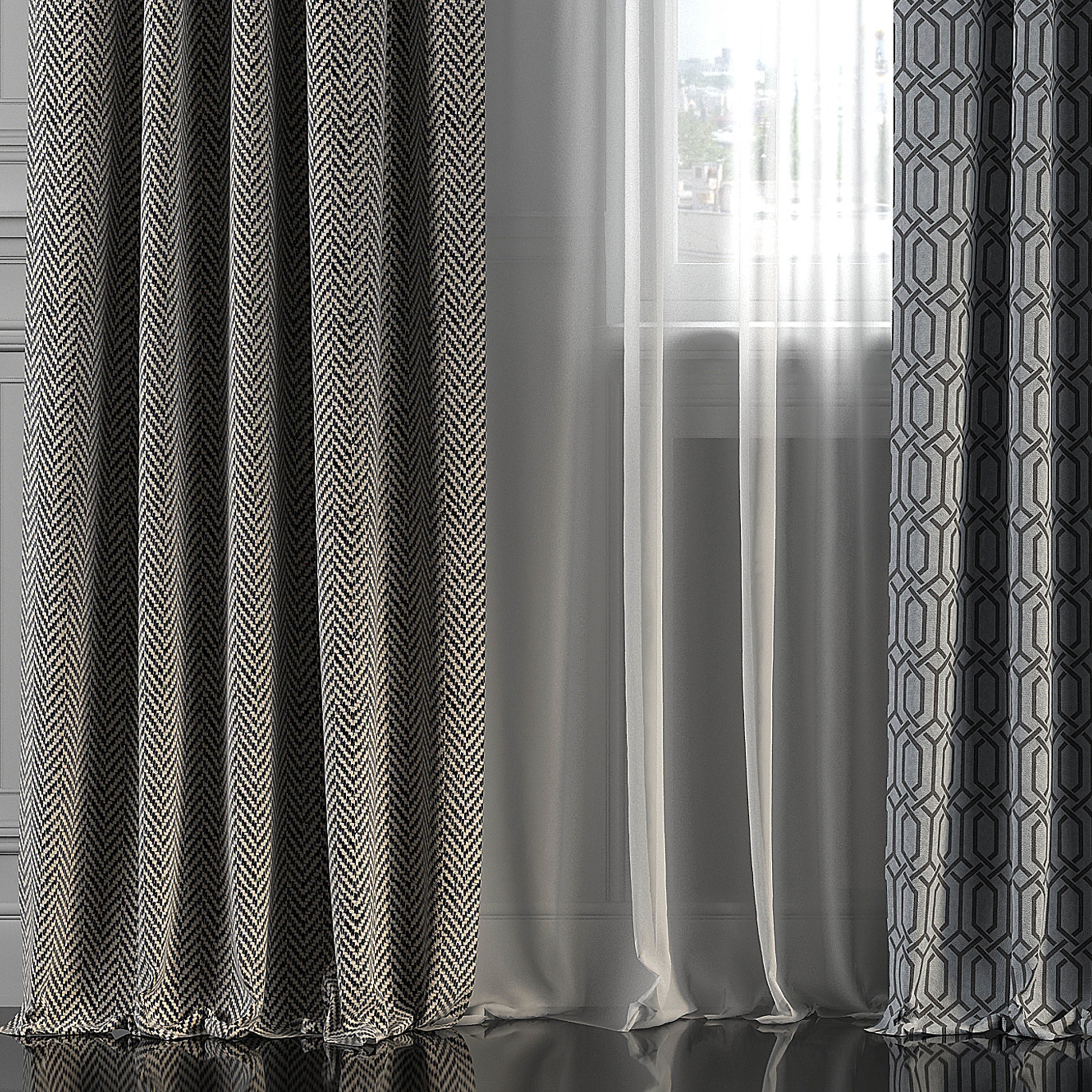 Curtain Set 281 3D model_2
