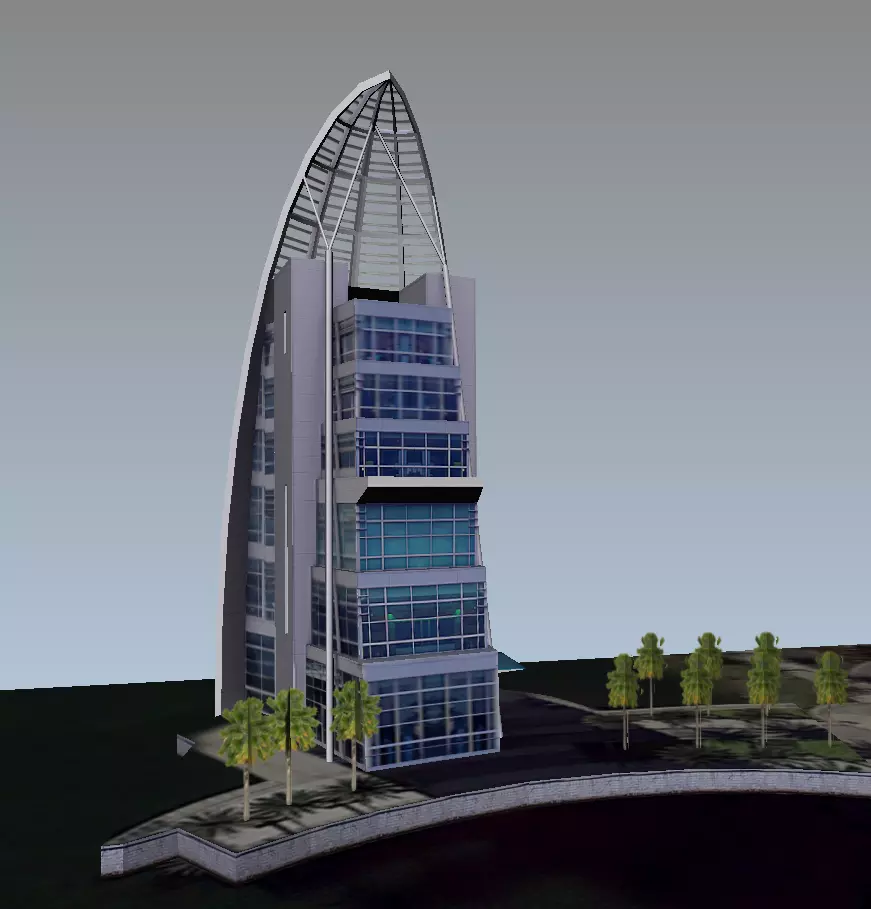 Exploration Tower lowpoly 3d model Low-poly 3D model_0