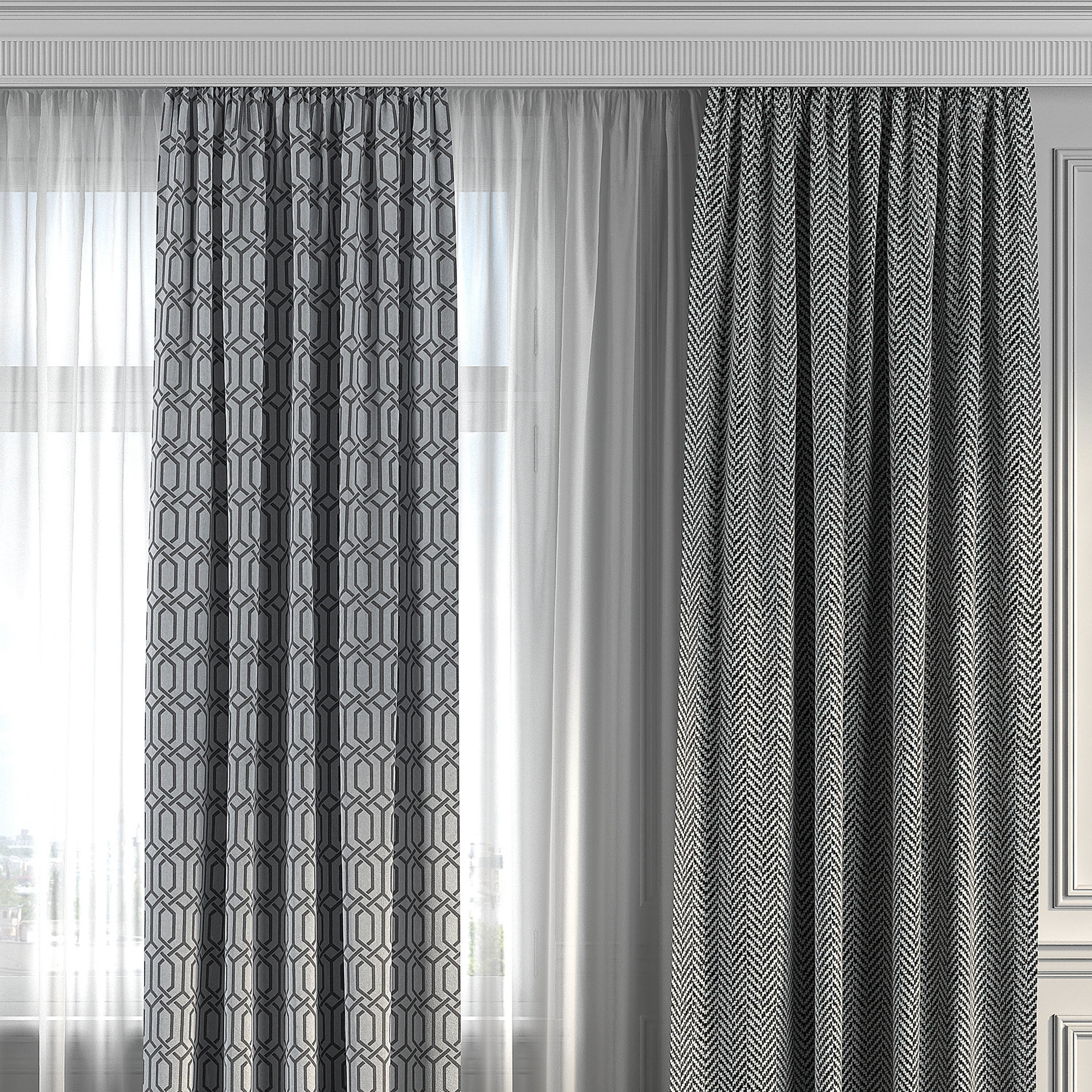 Curtain Set 282 3D model_1