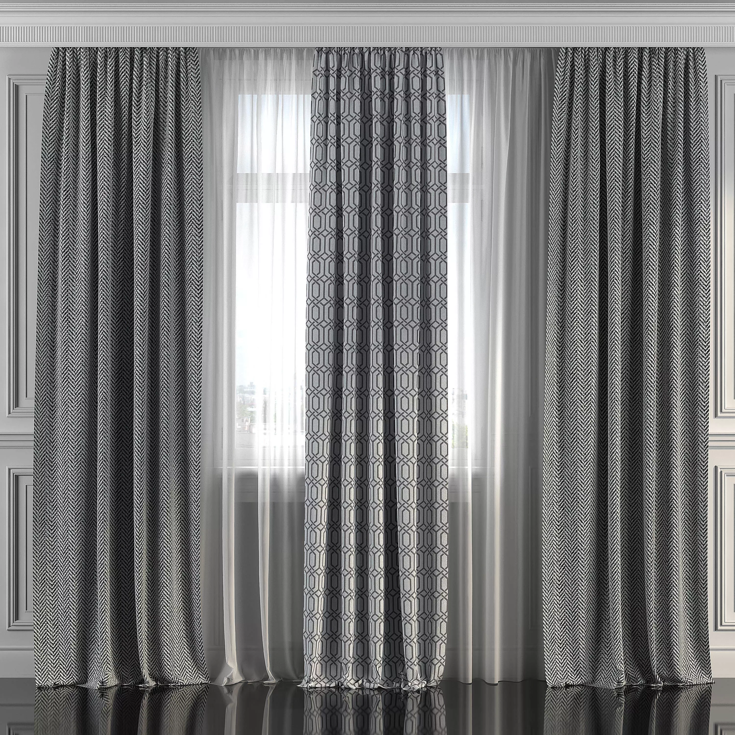 Curtain Set 282 3D model_0