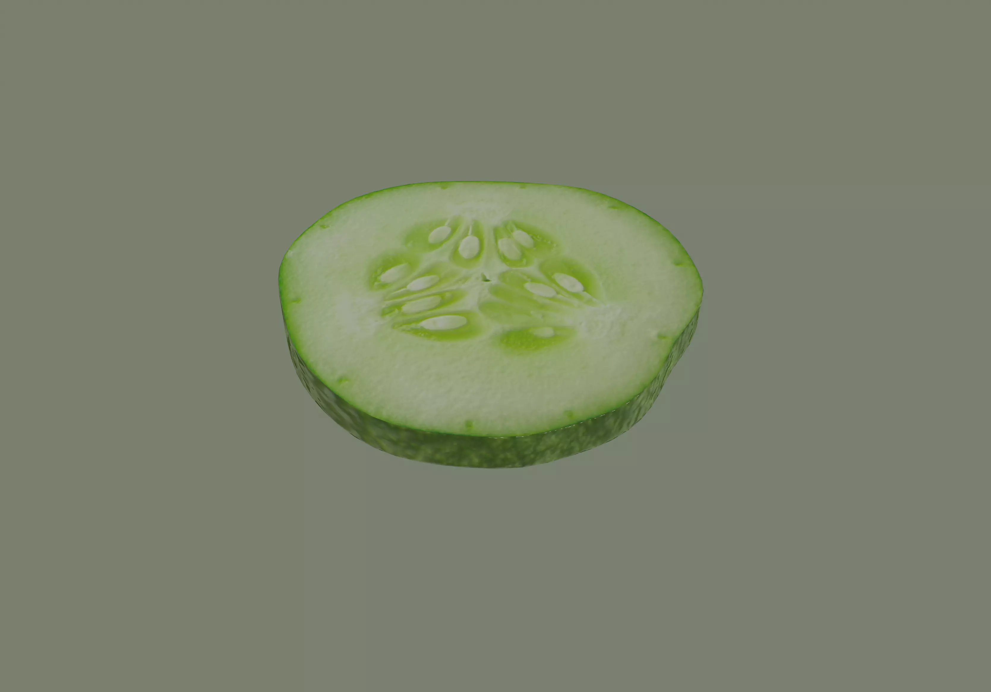 Cucumber Slice 3D model_0