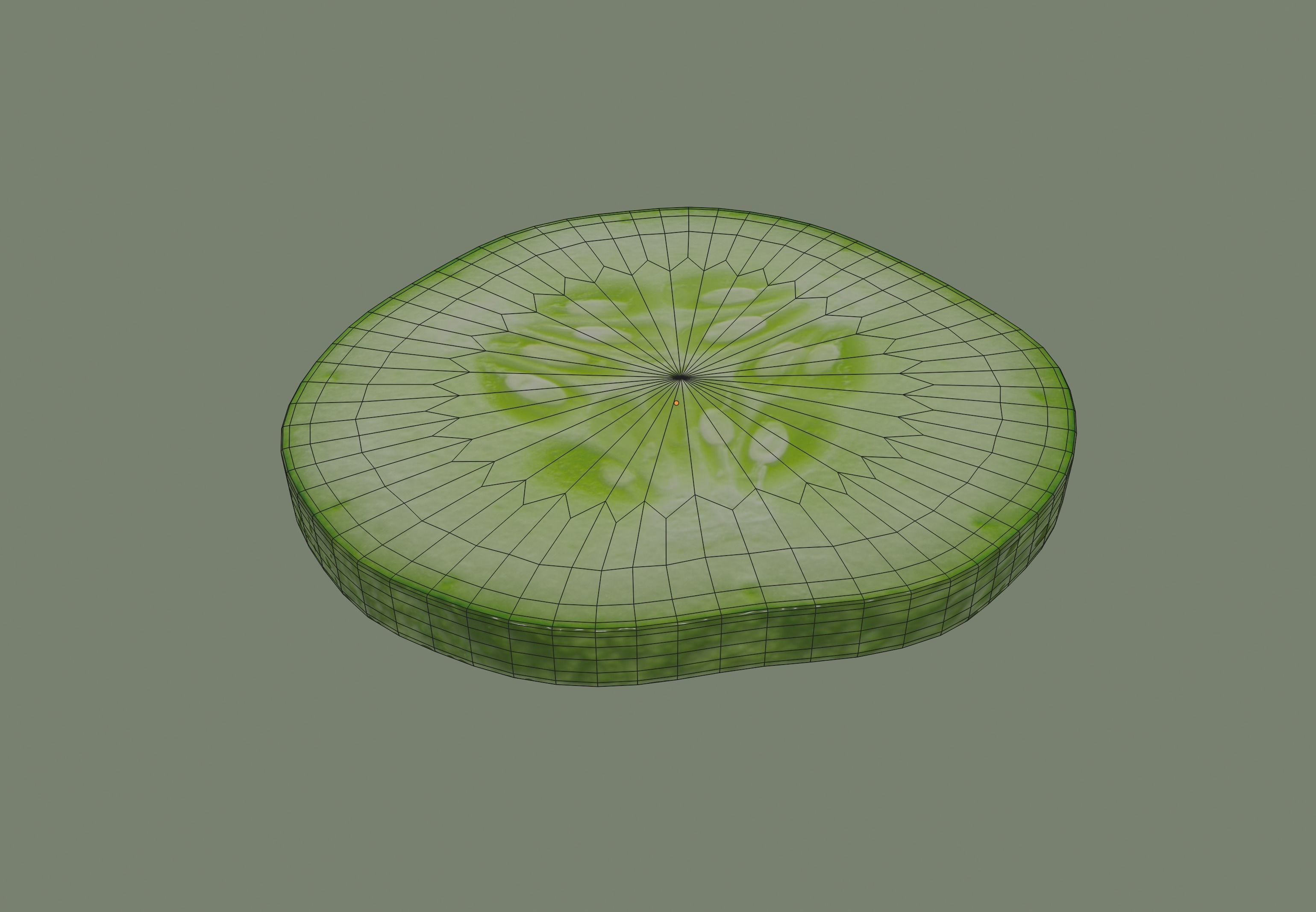 Cucumber Slice 3D model_10