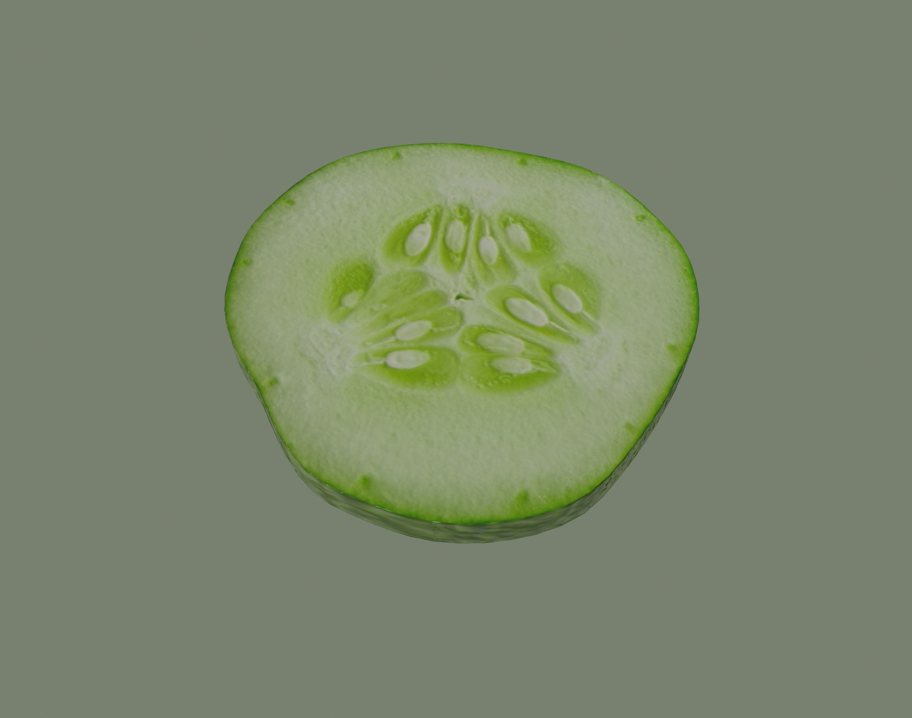 Cucumber Slice 3D model_2