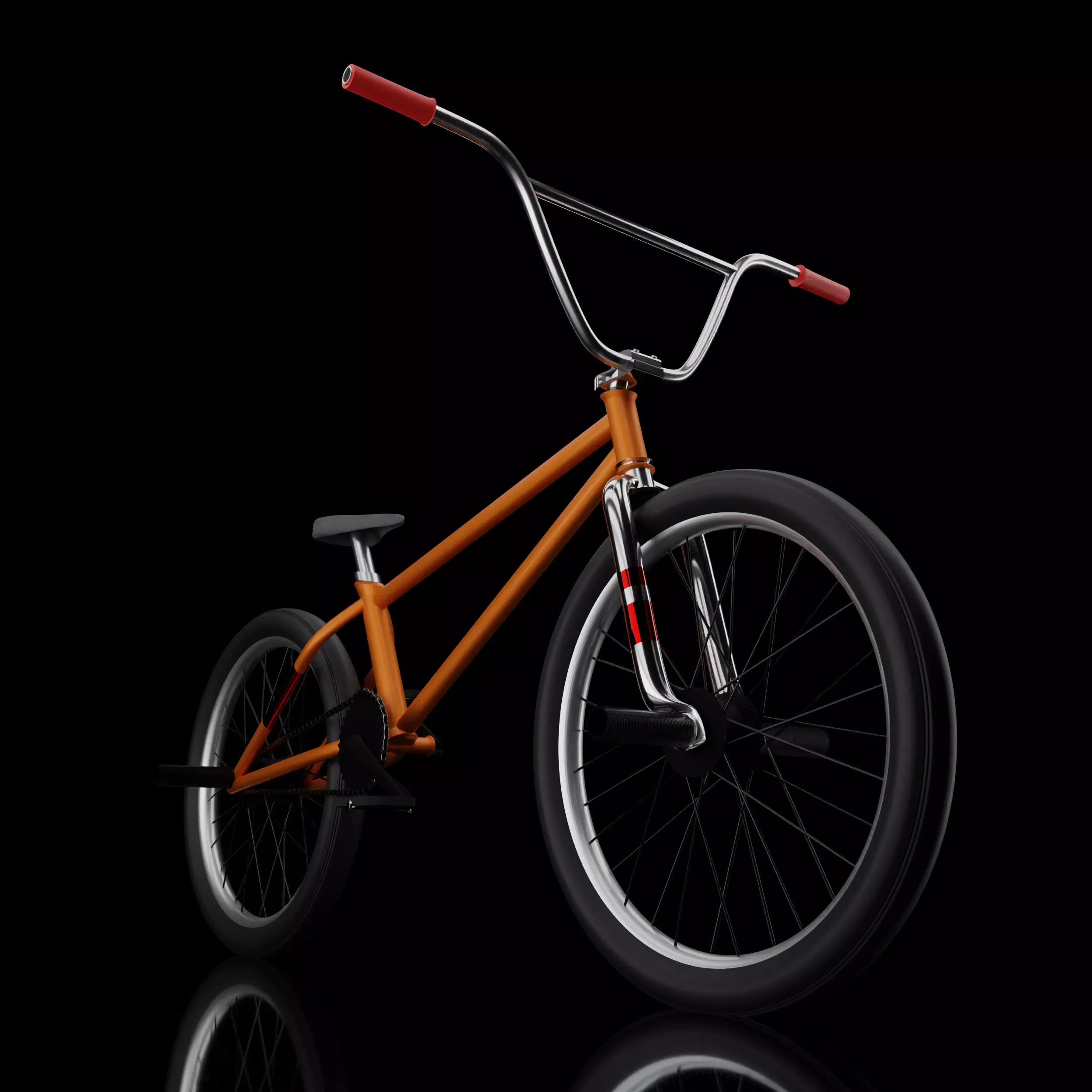 BMX-Orange-red-metalic bmx bike Free 3D model
