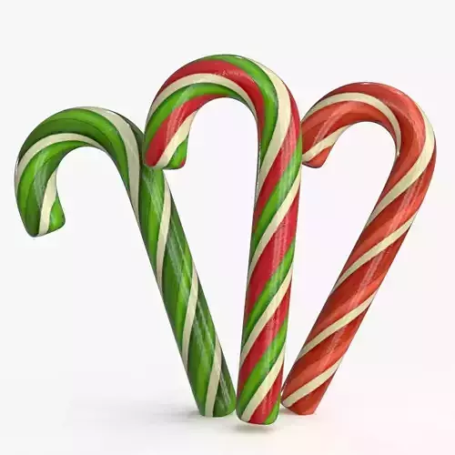 3D Christmas Candy Cane
