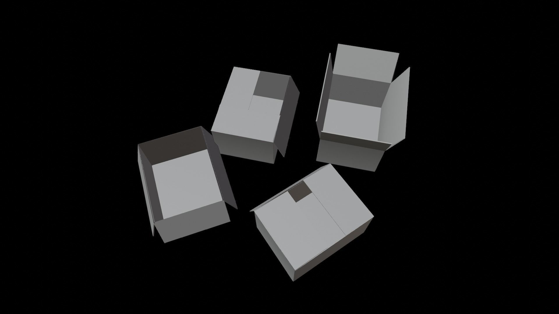 Cardboard boxs 3D model_2