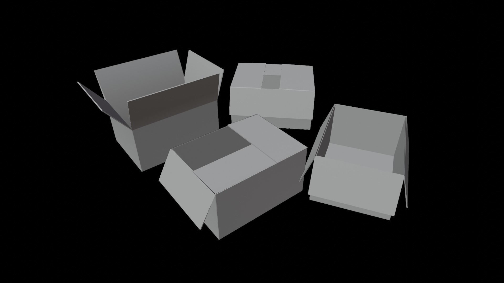 Cardboard boxs 3D model_5