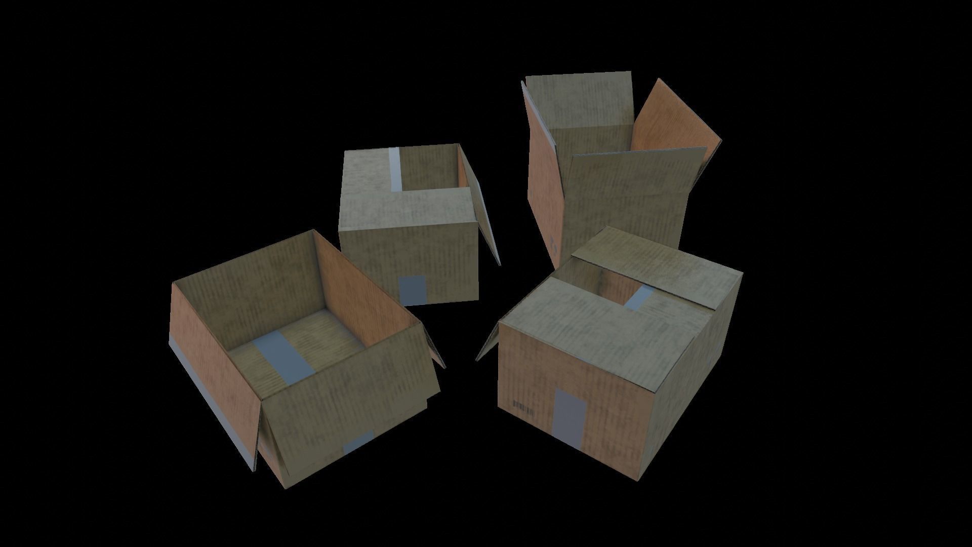 Cardboard boxs 3D model_4