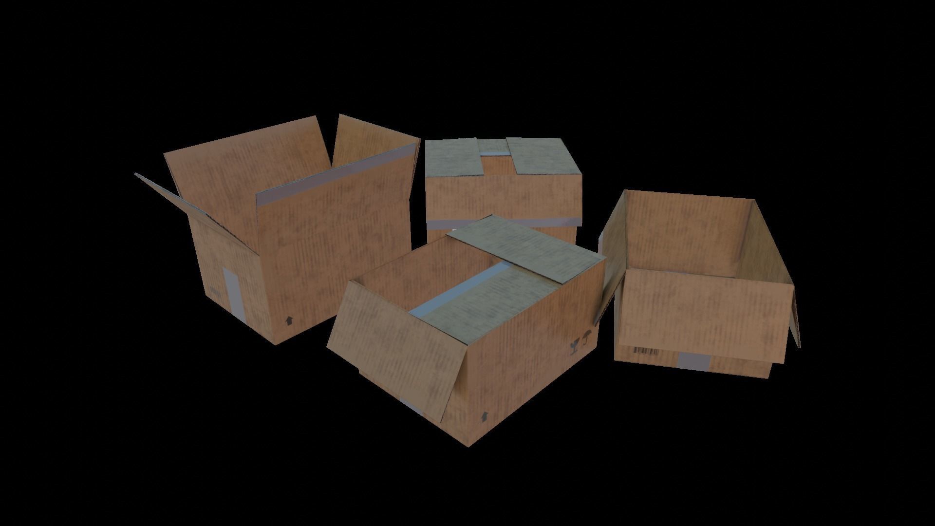 Cardboard boxs 3D model_1