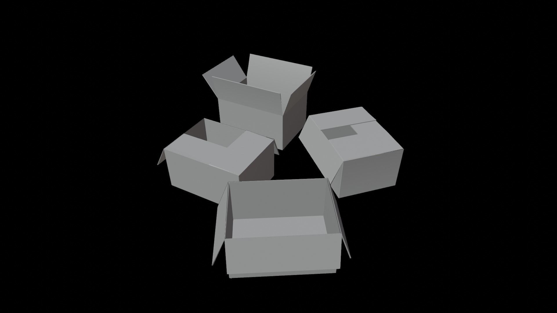 Cardboard boxs 3D model_3